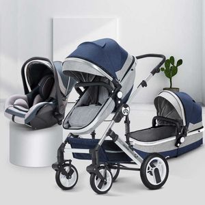 Straight Can Sit Lie Down Push in Both Directions with Shock Absorption and Folding High Landscape Newborn Baby Stroller