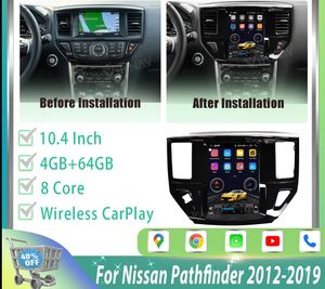 10.4 بوصة 4G 64G CARPLAY RADIO لـ NISSAN PATHFINDER 2012-2019 1080P HD WIFI Navigation GPS Plugplay Plugplay