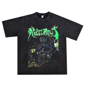 Teknik Death Heavy Metal Nocturnus Rock Band T-Shirt Kısa Kollu Erkek Kadınlar Saf Pamuk