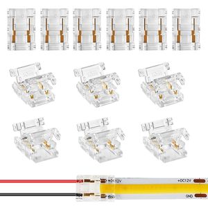 2pin 5mm 8mm 10mm COB LED Strip to Strip Conectores LED Strip to Wire Connection Extensão sem solda para 5mm 8mm 10mm COB LED Strip Lights