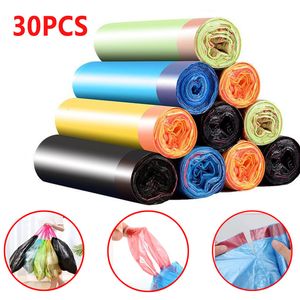 Trash Bags 3015Pcs 15PcsRoll Portable Household Garbage Bag With Drawstring Disposable Kitchen Supplies Bathroom Cleaning Big Plastic 230613