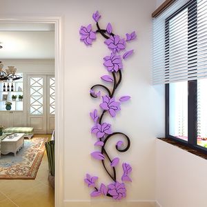 2018 DIY 3D Blume Baum Acryl Wand Aufkleber Aufkleber Wohnkultur Tapeten Für Wohnzimmer Schlafzimmer Wand Dekoration Aufkleber Poster