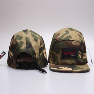 Diamonds Supply CO 5 Panel Camo Leopard Brim Paspback Baseball Snapback Caps Gorras Bones Letnie czapki dla mężczyzn kobiety Whole 276i3058