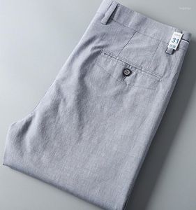 Men's Pants Broken Code Processing Cattle Linen Blended Thin Casual Slightly Elastic Slim Cargo Leak Detection Affordable