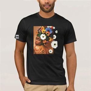 Męskie koszulki 2023 Modna moda męska erykah badu seksowna back flower design T-shirt