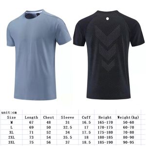 Lu Lu Mens Yoga outfit Gymkläder Summer Träning Fitness Wear Sportwear Train Running Short Sleeve Shirts Tops snabb torr andas