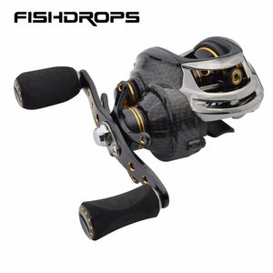 Baitcasting Reels Fishdrops Yem Döküm Makarası Balıkçılık Dişli Oranı 7.0 1 Çift Fren Sistemi Tuzlu Su Baitcast 230613