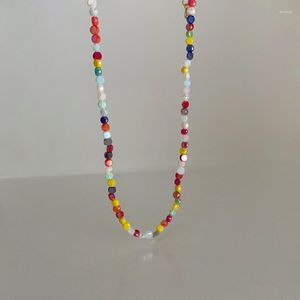 Halsband Minar 2023 Sommer Mehrfarbige Acrylperlen Strang Perlen Halsketten Für Frauen Halskette Aussage Strand Urlaub Schmuck