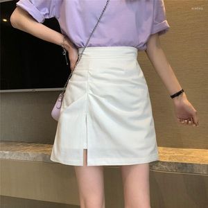 Skirts High Waist Wrap Short Slit Skirt Women Clothes Korean Style Women's Clothing Vintage Y2k Fashion Streetwear 90s Harajuku Sexy