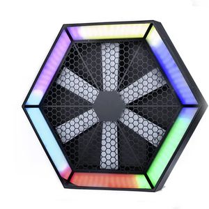 6pcs 2023 New Arrival Stage Background Fan backdrop LED strobe dmx pixel l Infinite Whirlwind Fan RGB Background Wall Light