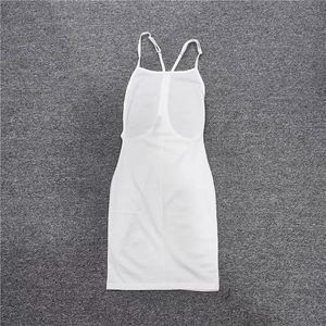 Summer thin white tight skinny Slip dress slim wrap hip sexy racerback dress summer