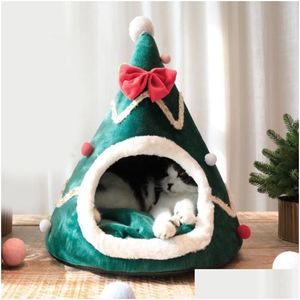Kennes Pens Pet House namiot choinki krótki pluszowy kot pies łóżko zima ciepłe budy małe psy chihuahua szczeniaki pup