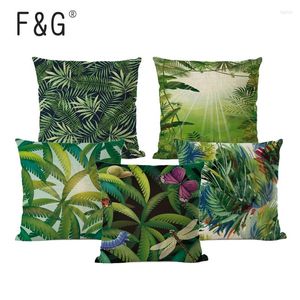 Pillow Tropical Plants Cover Leaf Decorative Case Home Decor Para Sofa Throw Covers