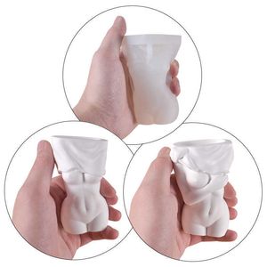 Dried Flowers Shy Undressing Female Mold DIY Handmade Sexy Woman Body Flower Pot Pen Holder Potted Plaster Resin Home Decor