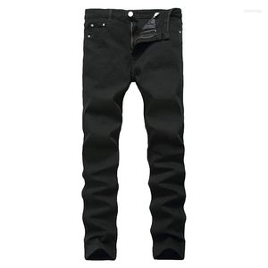 Męskie dżinsy klasyczne czarne jeansowe bawełniane moda Slim Fit Casual Pants Prosty elegancki projektant marki na sprzedaż