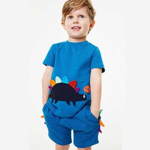 Wind Clothing Summer New Line Medium and Small Short Sleeve T-shirt Knitted Cotton Children's Set 2023