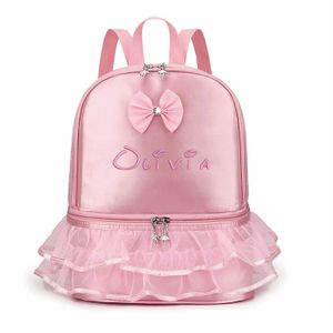 Backpacks Personalized Embroidered Ballet Bag Little Girls Ballerina Dance Backpack with Separate Shoe Compartment for Toddler 230613