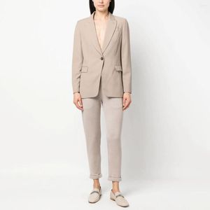 Abiti da donna Abito da donna con spacco sul retro Cappotti con scollo a V Singolo bottone Allentato dritto Casual 2023 Primavera Autunno Blazer da donna