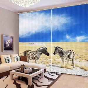 Curtain 3D Curtains European Style Animal Window Decorated Living Room Bedroom Kids Custom