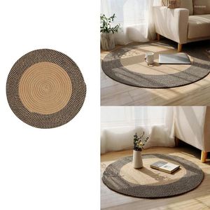 Carpets Japanese Style Woven Carpet Jute Round Floor Mat Simple Coffee Table Mats Bedroom Living Room Sofa Rugs