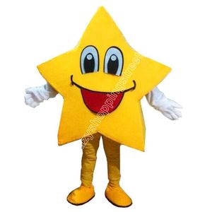 Performance Mascot Costumes Halloween Fancy impreza Gold Yellow Star Cartoon Posta