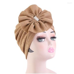 Etniska kläder 3D Flowers Women's Hijabs Turban Headscarf Caps Hat Ladies Party Headwear Hair Accessories Muslim Scarf Cap grossist