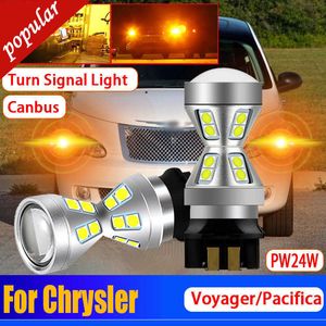 Yeni 2pcs PW24W CANBUS HATA LED Ön Göstergesi PWY24W Dönüş Sinyali Işık Yedek Lambası Chrysler Voyager Pacifica 2017-2020