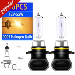 Nowy hurtowa 50pcs HB3 9005 55W Clear Glass Front Fog Signal Lampa halogenowa Lampa głowica Światło żarówki ciepłe białe parking w stylu samochodu