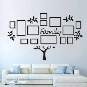 1 Set Of 3D Acrylic Living Room Bedroom Wall Photo Tree Wall Decoration DIY Photo Frame Home Living Room Decor (Black)