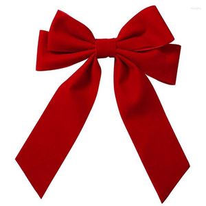 Haarspangen Haarspangen Haarschmuck Haarschmuck Mädchen Schwarz Rot Große Samtschleife Für Frauen Vintage Hochzeit Langes Band Koreanische Pin Haarspange Mode Geschenk TT