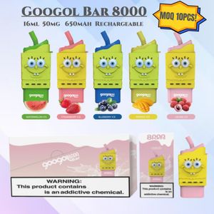 Original Googol Bar 8000 Caneta Vape Descartável 16ml Pré-preenchida 60mAh Bateria Recarregável Vapes Bulk Fabricante vs Puff 7000 8K Randm Tornado