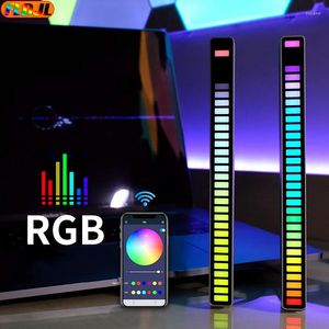 Nocne światła RGB Muzyka sterowanie dźwiękiem LED App App Pickup Voice Aktywowany rytm kolor otoczony