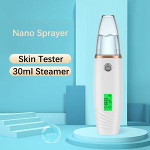 Steamer Skin Analyzer Machine 30ml Nano Mist Sprayer Pulizia del corpo Nebulizzatore Viso Idratante Cura Umidificatore 230613