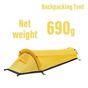 Tält och skyddsrum 750g Ultralight Tält 1 person tält för turistcykel camping tält ryggsäckning vattentät sovsäck bil resor utrustning 230613