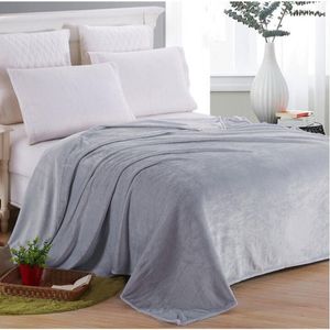 Blankets Throws Coral Fleece Blanket Solid Color Soft Flannel Blanket Living Room Bedroom Air Conditioning Bed Blankets Home Accessories 230614