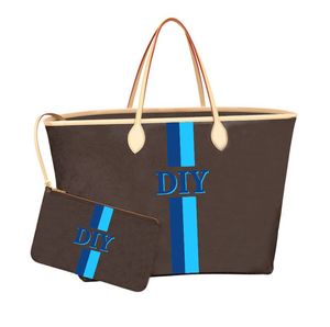 Totes Bolsa feminina personalizada Sacos de compras vagabundo de couro genuíno Bolsa da mais alta qualidade GM DIY Faça você mesmo feito à mão Personalizado personalizado personalizando Nome A2