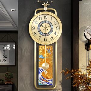 Wall Clocks Vintage Modern Kitchen Clock Mechanism Golden Stylish Silent Hall Unusual Duvar Saati Decoration AB50WC