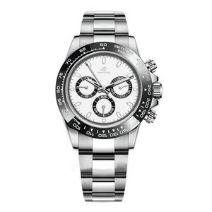 Watch Classic Men's Panda Watch Watch Watch Fashion Watch 40 مم من الياقوت الزجاجي التلقائي حركة ميكانيكية من الفولاذ المقاوم للصدأ مونتر دي لوكس