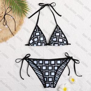 Baddräkter designer bikini set kvinnor bikini täcker toppkvalitet tryckt dragsko mode sexig bikini triangl baddräkter