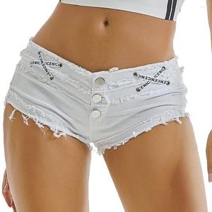 Pantaloncini da donna Jeans corti sexy in denim a vita bassa bianchi Clubwear Party Slim Ladies Skinny