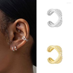 Backs Orecchini Moda Acciaio inossidabile Clip a forma di X Donna Creativo Cubic Zirconia Ear Cuff Non-Piercing Wedding Trend Jewelry