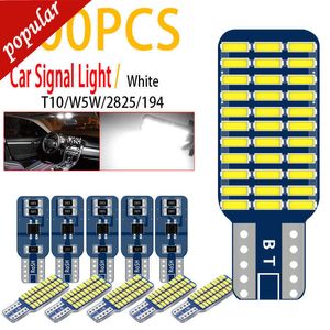 New 100pcs T10 W5W 194 501 2825 Car Led Interior Luggage Compartment Reading Light Instrument Lights Dome Bulbs Trunk Lamp White 12V