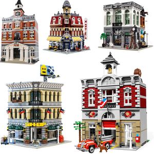 Blocks Creatoring Expert Pet Book Shop Town Hall Downtown Diner Model Moc Modular Building Brick Bank Cafe Corner Toys Parisian 230613