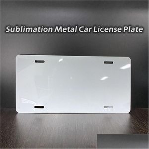 Novelty Items 12X6Inches Sublimation Metal Car License Plate Heat Transfer Blank Consumables Printing Diy Aluminum Z11 Drop Delivery Dhzly