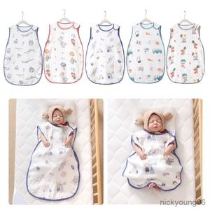 Sovsäckar baby väska bärbar bomulls sömn mjuk lätt unisex swaddle filt multi-mönster för flickor pojkar r230614
