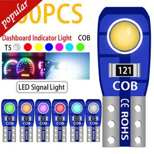 NOWOŚĆ 200PCS CAR T5 LED COB 2SMD W3W W1.2W CANBUS Wewnętrzne światło lampa deski rozdzielczej Auto Wskaźnik Po stronie klinu Instrument Światła żarówki DC12V