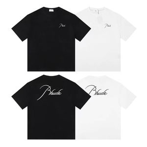 ホットデザイナーTシャツRhude Shirt Summer Casuare短袖メンズTシャツシンプルなクラシックデザインTシャツ屋外サイズSXLユニセックス