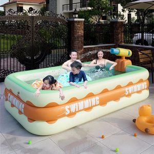 Kum Oyun Su Eğlencesi Büyük Aile Çocuk Yüzme Havuzu Şişirilebilir Yaz Su Havuzu Bebek Açık Bahçe Yüzme Yetişkinleri Çocuk Banyo Havuzu Ev 230613
