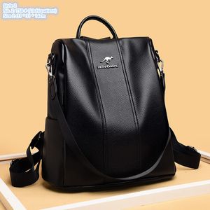 atacado senhoras bolsa de ombro 3 simples e versátil cor sólida bolsa de couro vertical anti-roubo zíper lazer mochilas carta impressão mochila 8603 #