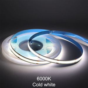 5 メートル COB LED ストリップライト 528 LED 高密度柔軟な RA90 暖かい自然クールホワイトリニア調光可能 12 V/24 V 10 ミリメートル Led ライト D1.5